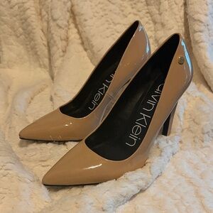Calvin Klein Nude Patent Heels